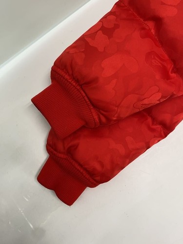 A Bathing Ape Bape Men's Down Jacket Quilted Hooded Red Size M - Picture 5 of 5