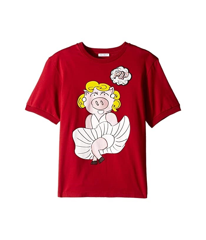 Dolce & Gabbana 252545 Girl DG Hollywood Piggy Red Multi T