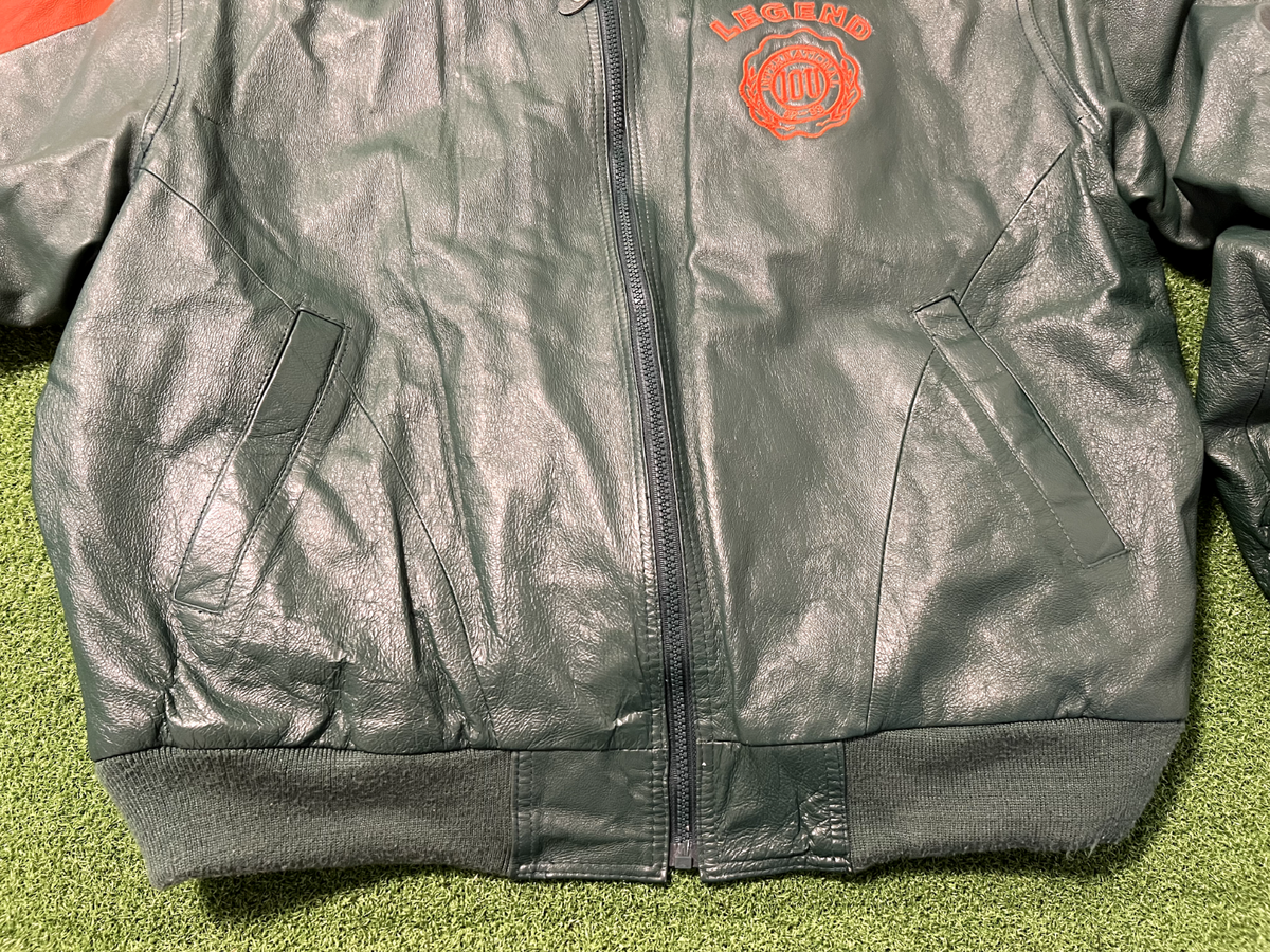 93年製　I.O.U レザージャケット I.O.U. Leather Collection Jacket LEGEND ACROSS AMERICA 92-93 Green