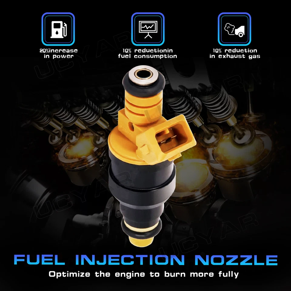 Upgrade Fuel Injector Set NEW X 8Pcs FOR Ford 7.0L F600, F700, F800 1991-1998 - Image 2 of 4