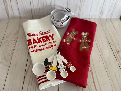 Disney Mickey Mouse Bakery Ginger Bread Embroidered Kitchen Towel TinksTreasurez