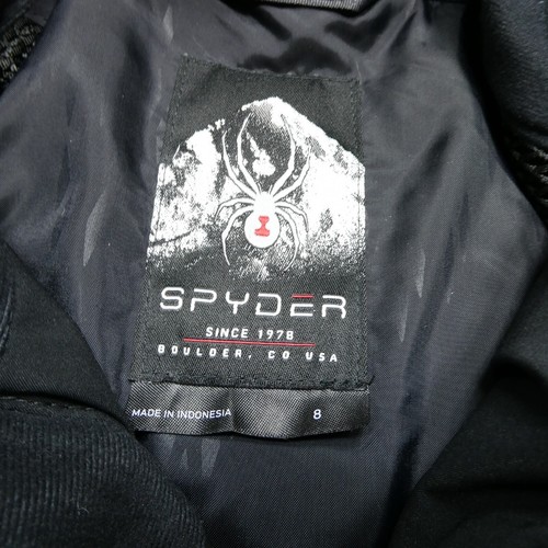 Spyder Gore Jacket Womens Size 8 Black Infinium Hooded Ski Coat Waterproof - Picture 4 of 9