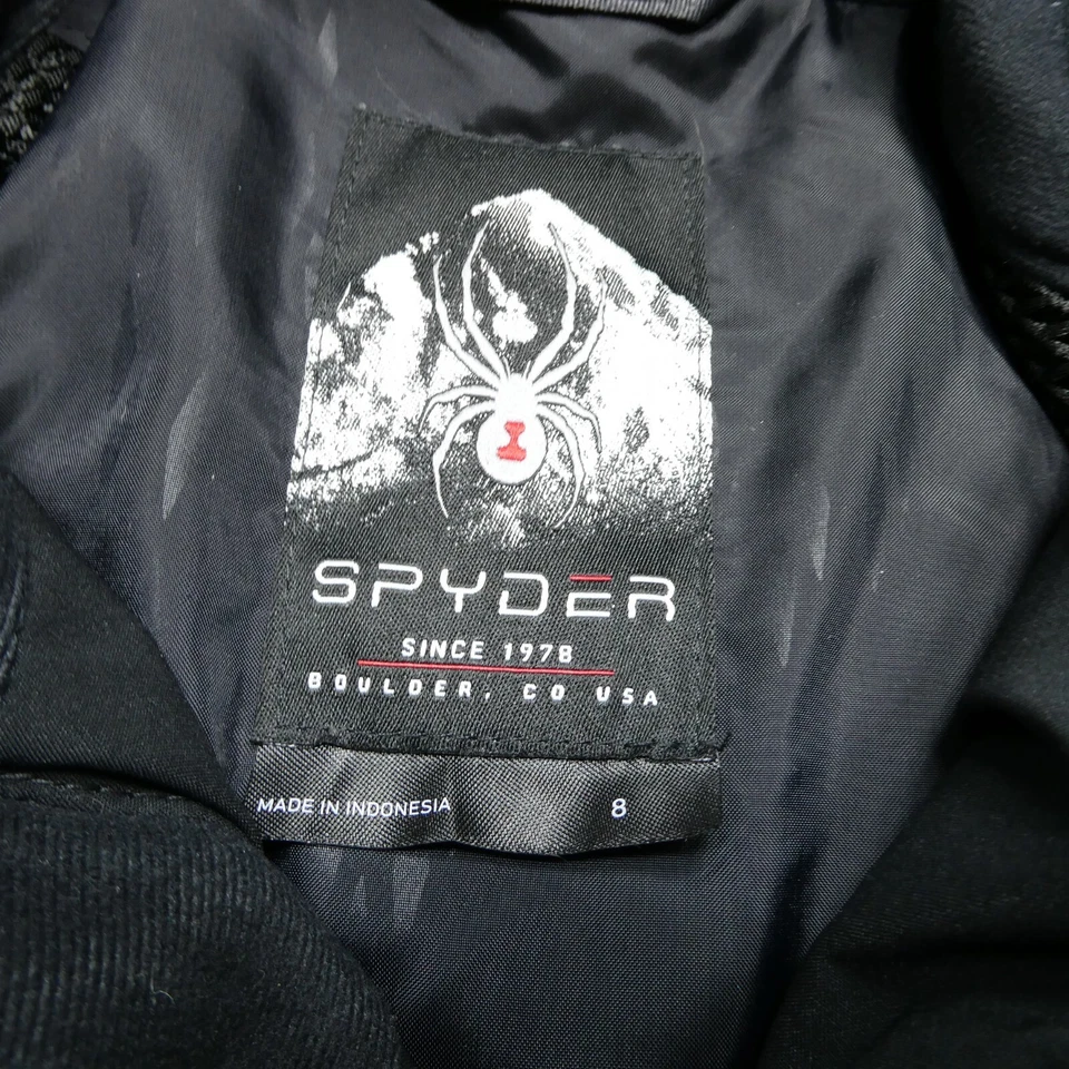 Spyder Gore Jacket Womens Size 8 Black Infinium Hooded Ski Coat Waterproof - Image 4 of 4
