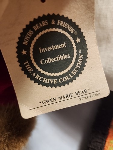 Gwen Marie Bear The Archive Collection Boyds Bears & Friends Brown Bear Vintage - Picture 3 of 5