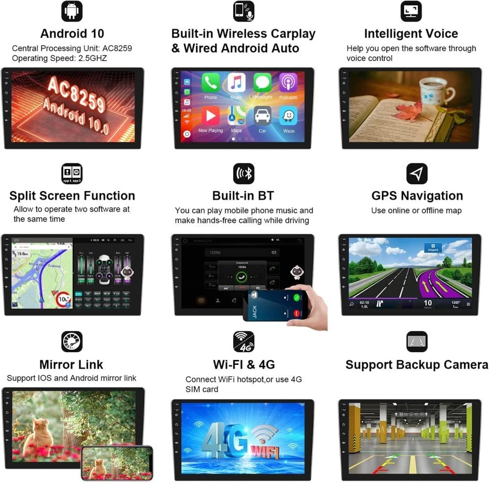 Radio de coche 8 núcleos 4+64G Android CarPlay para Honda Odyssey 2005-2010 GPS DSP alta resolución Foto 4 de 4