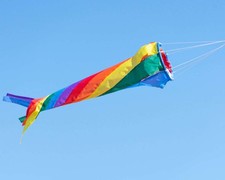 Leinenschmuck Windturbine für den Garten Balkon Terrasse Wohnwagen   60 cm lang