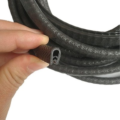 Edge Trim Black Small Fits 1/16 to 1/8 Inch Flexible P Size: 20 Feet (6 Meter)