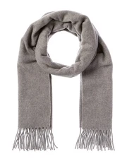 La Fiorentina Fringe Wool Scarf Women's Grey