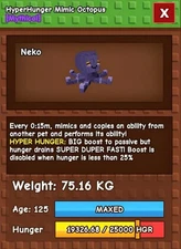 Hyper Hunger Mimic Octopus / 15s CD Without Toy - Grow A Garden - Fast Delivery!