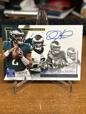 2021 Impeccable Canvas Creations Silver Auto 25/25 Bookend Jalen Hurts  Eagles