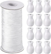 Windyun 109.36 Yards Roman Blind Cord 1.8 mm Braided Lift Shade String White 
