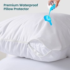 Pillow Protector King Size 100 Waterproof Zippered Pillow Cover 20x38 Pack of 2