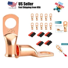 10 PCS Battery Terminal Connectors, Battery Cable Ends Lugs, 4 Gauge Wire Con...