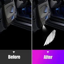 2×Car Welcome Door Led Light, Angel Wings Logo Wireless Car LED Door Light
