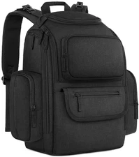 Multifunctional Diaper Bag Backpack with Insulated Pockets Black