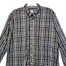 Peter Millar Plaid Multicolor Blue Cotton Long Sleeve Button-Down Shirt Men's L