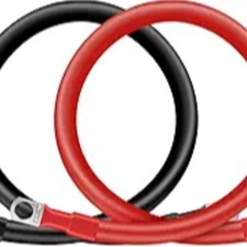 4AWG 15-Inch Battery Cables Set, 1 Positive  1 Negative with 3/8" M10 Lug Ter