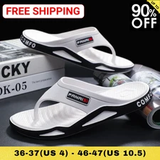 Men's Slippers Flip Flops PVC Beach Shoes Trendy Slides Sandals Gym Fitness Gift