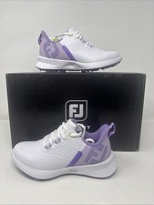 FootJoy Junior Spikeless Golf Shoes White Gray & Purple Size 1