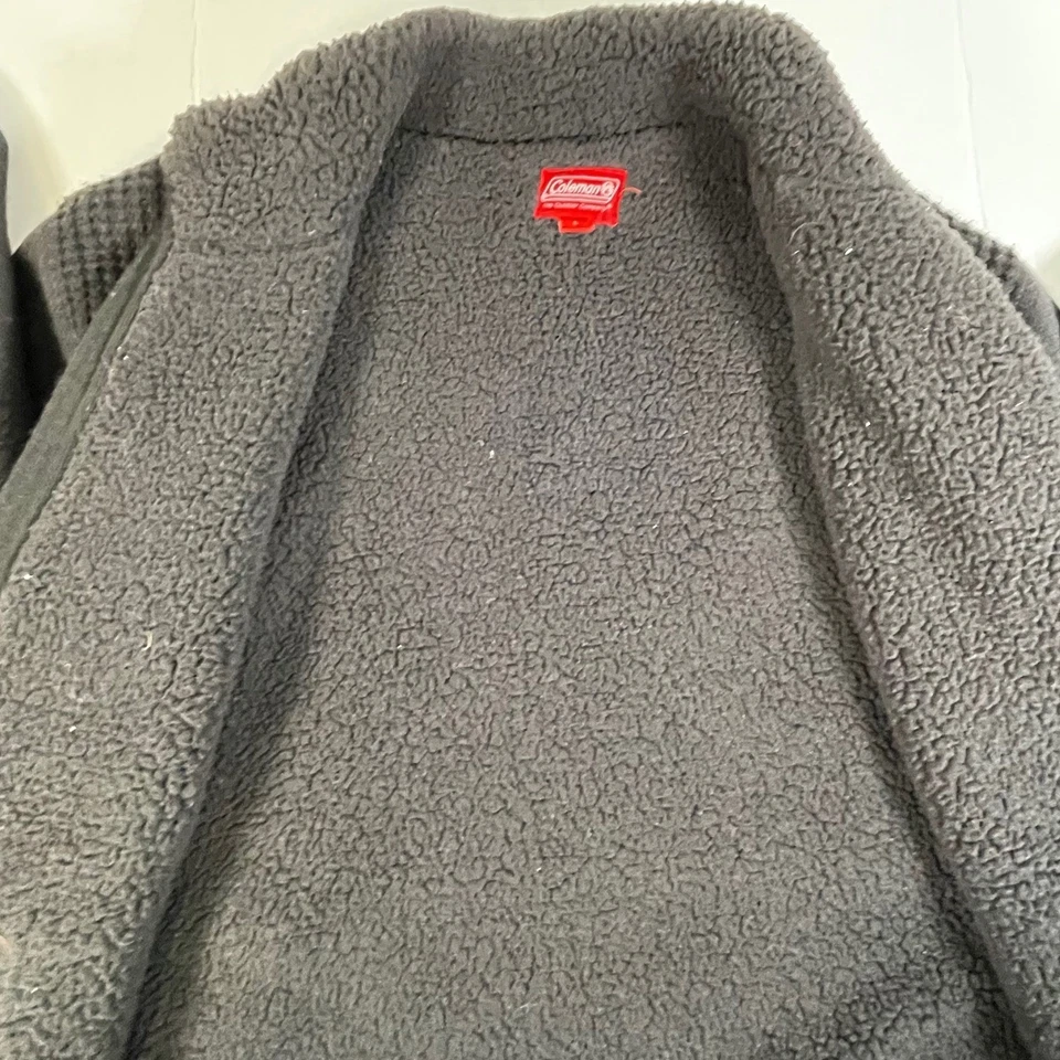 Coleman Sherpa Lined Knit Full Zip Jacket Mens Size Large Black Outdoor COMFORT - Image 4 of 4