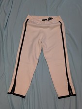 ZARA KNITWEAR White jogging trousers with side stripes Size S