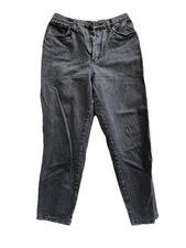 Gitano Womens Size 14 Vintage black denim high rise mom jeans snap legs