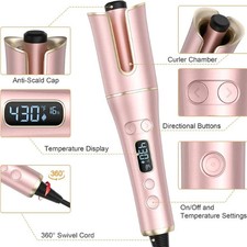 Automatic Hair Curler LCD Display 1  Rotating Barrel 4 Heat Settings 3 Timers