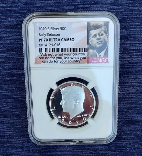 2020-S Kennedy Proof Silver Half Dollar 50c NGC PF70 Ultra Cameo ER 6016086-066