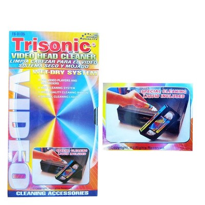 VHS VCR VIDEO HEAD CLEANER PLAYERS RECORDERS WET DRY SYSTEM CLEANING LIQUID NEW