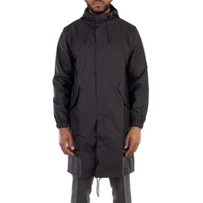 Rains Men's Black Fishtail Raincoat Parka