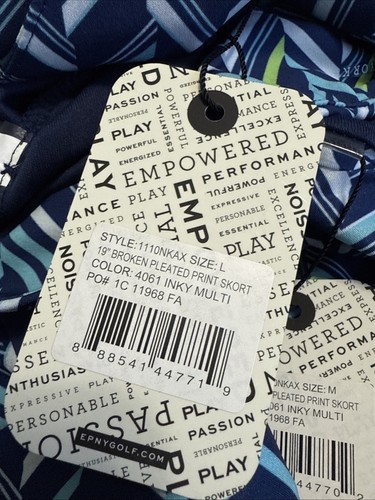 EP PRO NY WOMEN'S BROKEN PLEATED PRINT SKORT S M L INKY MULTI BLUE NEW NWT - Picture 4 of 7