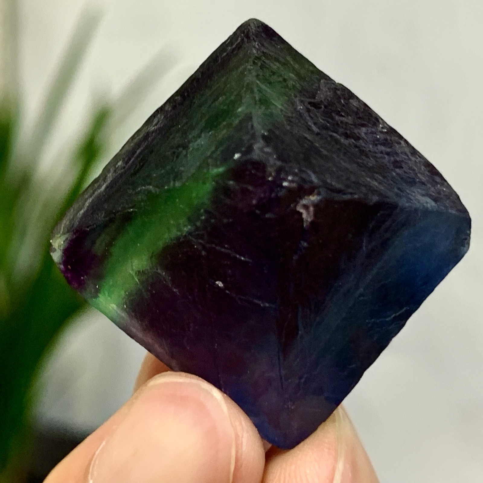 33G Natural Blue Green Fluorite Octahedron Crystal for Healing & Energy