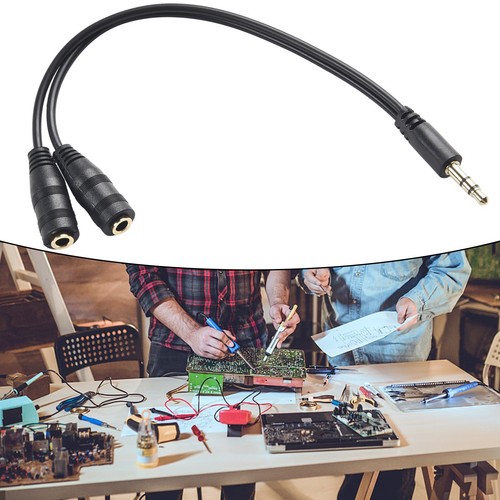 3.5mm Male To 2 Female Audio Stereo Spliter Earphone Extension Cable Adapter20cm - Picture 6 of 18