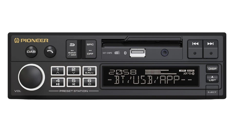 Pioneer SXT-C10PS DAB+ Bluetooth 1-DIN Retro Car Stereo Tape Deck Style Head Uni - Image 3 of 4