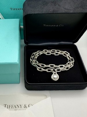 Tiffany Co HardWear Freshwater Pearl Wrap Link Bracelet RRP $3150  Receipt UK