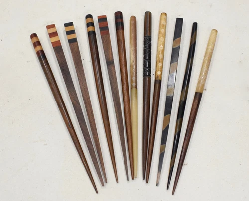 Hair Sticks Indonesian Assorted Inlaid Wood Hair Sticks