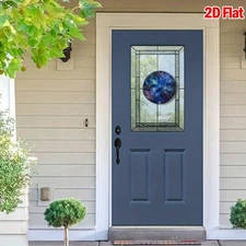 1pc 2D 2D Flat,1pc Vintage Round Metal Wall Art- Starry Painting 8x8inch Aluminu