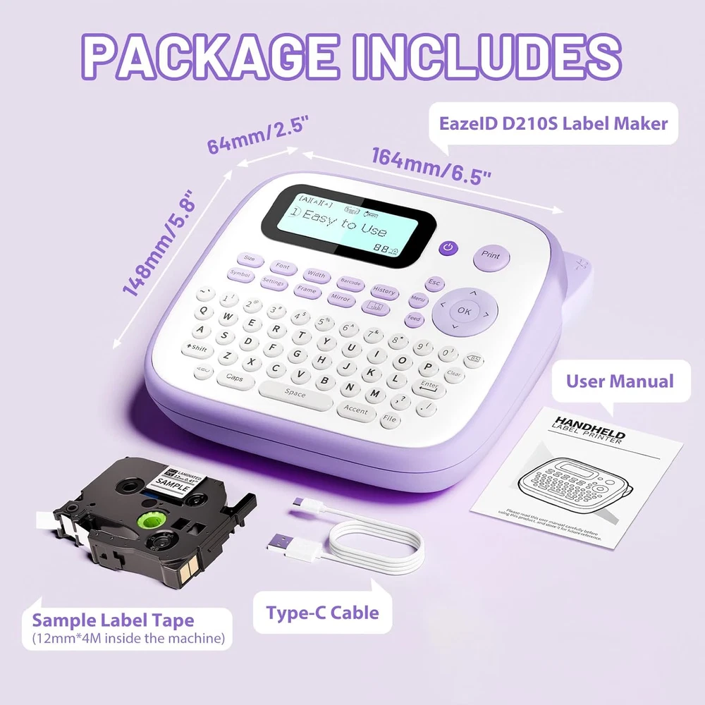 Label Maker Machine With-Tape Waterproof, Purple Desktop Label Maker for Teacher Label Maker Machine With-Tape Waterproof, Purple Desktop Label Maker for Teacher
