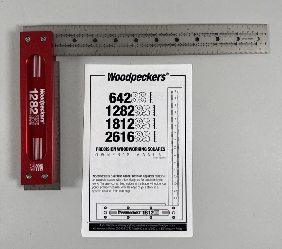 Woodpecker 1282SS Stainless Steel Woodworking Square 12" NOS New in Box - Image 2 of 4