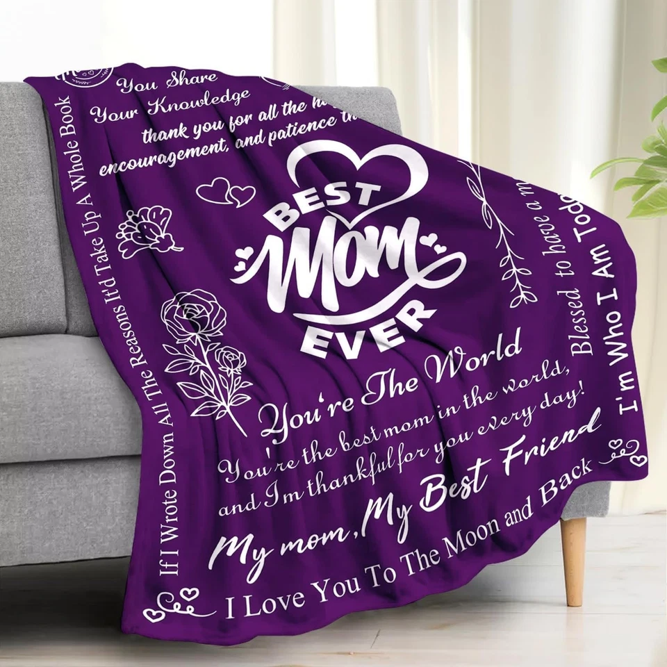 To My Mom Blanket Christmas Birthday Gifts for Mom from Daughter Son, Personaliz - Image 3 of 4