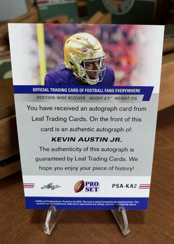 2022 Leaf Pro Set Draft - Autographs Kevin Austin Jr. #PSA-KA2 Red (AU, RC) - Image 2 of 2