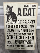 Primitives by Kathy Word Block Sign,m Advice From A Cat
