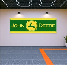 John Deere Flag Banner 71x24" – Garage, Farm, or Man Cave Wall Decor
