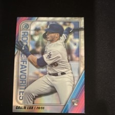 Topps 2020 Bowman Chrome Rookie Card Gavin Lux ROYF-GL /55 Rookie Favorites. rookie card picture