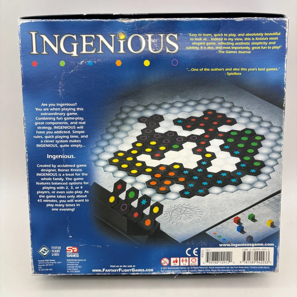 Ingenious Strategy Game COMPLETE Fantasy Flight 2004 Tiles Reiner Knizia - Image 2 of 4
