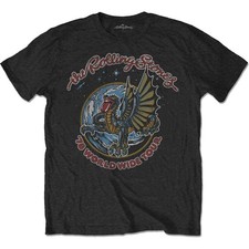 Image of The Rolling Stones T Shirt Dragon Worldwide Tour 78 Logo new Official Mens Black