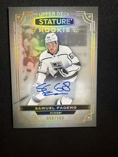 24-25 UD Stature Hockey 22/23 Update Rookie Auto 145 Samuel Fagemo /199