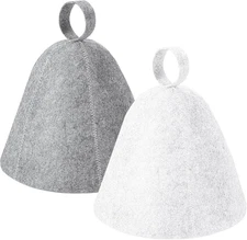 2 Pack Sauna Hat, Wool Felt Sauna Cap Russian Banya Cap Unisex Sauna Hat for Ste