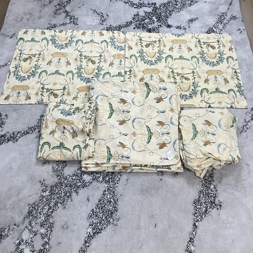 Pierre Frey Paris Bazoches Bleu Vert Queen Bedding Set Duvet Sheets 2 Shams