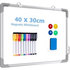 Magnetisches Whiteboard klein Mini A3 40x30cm Wand Doppelseitig Planung Schul...